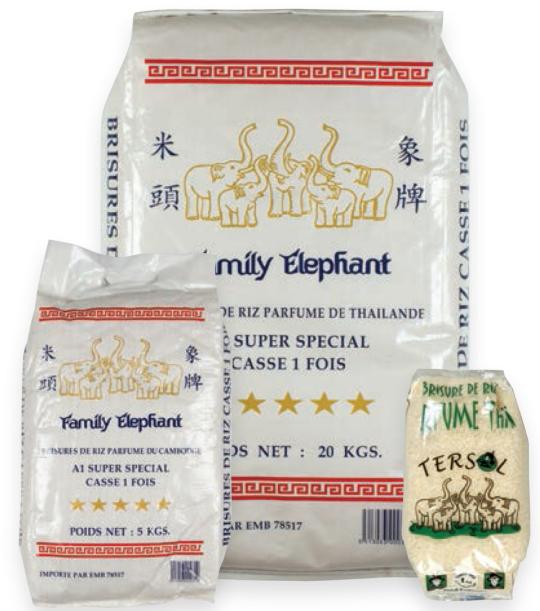 Riz parfumé cassé 1 fois Family Elephant Thailande TERSOL 1kg